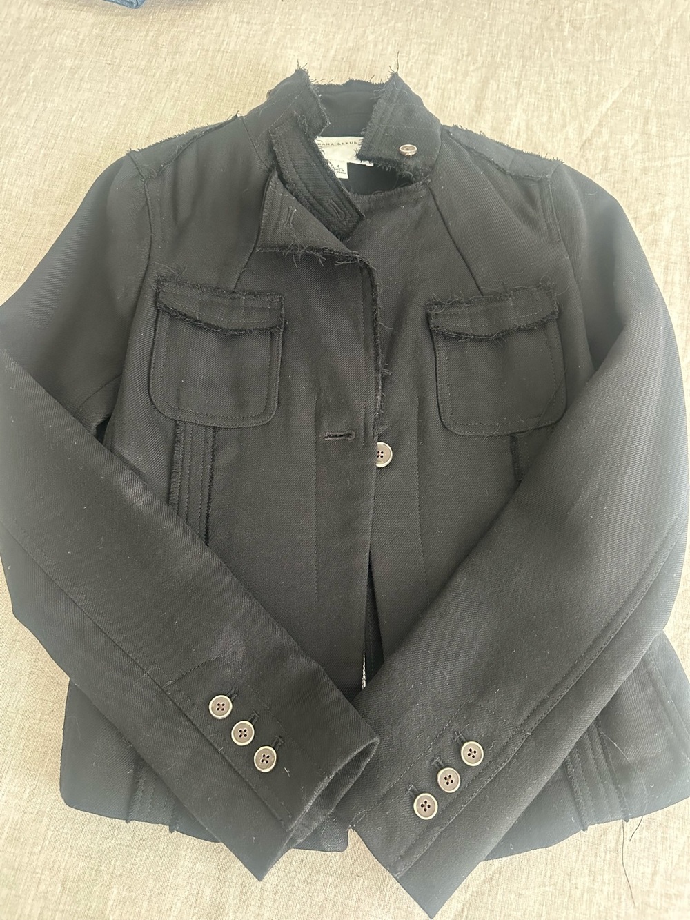 Banana Republic Black Tailored, fitted Women's Military-Inspired Blazer